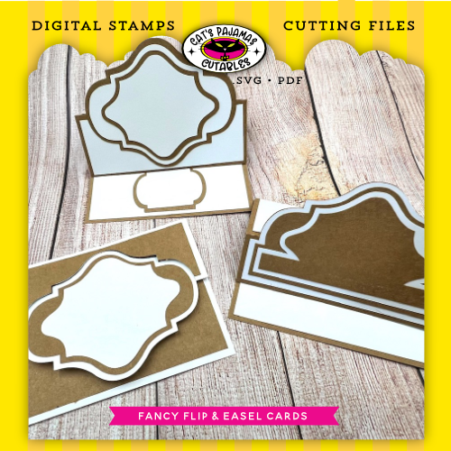 Fancy Flip & Easel Card Template Cutable